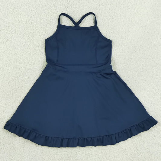 Baby Girls Dress Navy Athletic Active Wear Knee Length Dresses S0779
