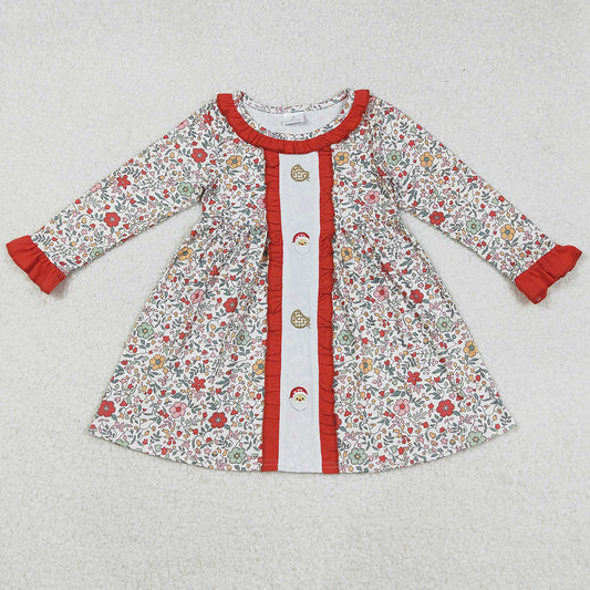 Baby Girls Dress Christmas Floral Santa Cakes Embroidery Knee Length Dresses GLD1062 9.1