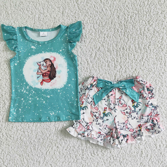 Summer Boutique Baby Girl Clothes Short Sleeve Girls Shorts Toddler Girls Outfits GSSO0070
