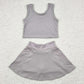 Baby Girls Clothes Grey Yoga Tennis Vest Top Sports Skorts Skirts Sets GSD1983 4.21