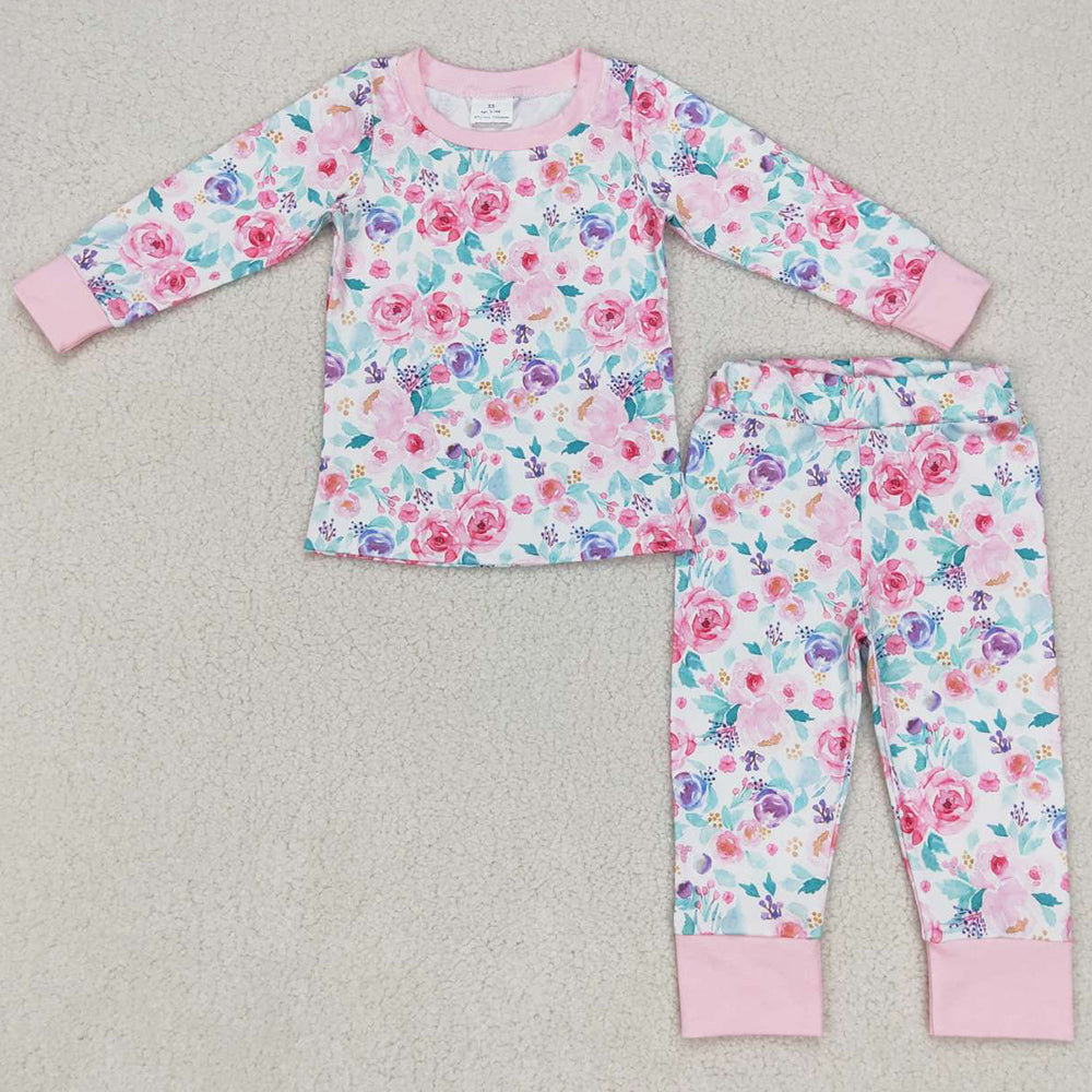 Flower Baby Girls Pajamas Long Sleeve Nightgown GLP0742