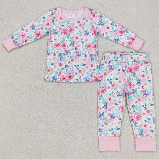 Flower Baby Girls Pajamas Long Sleeve Nightgown GLP0742