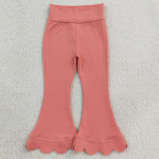 Baby Girls Pink Scallop Bell Bottom Pants P1076