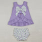 Baby Girls Clothes Embroidery Floral Goose Back Bows Tunic Bummies Clothes Sets GBO0502