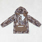 Baby Boys Hoodies Tops Dark Green Camo Hooded Zip Pocket Fall Pullovers Tops BT0753