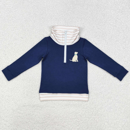 Baby Boys Clothes Tops Dog Zip Long Sleeve Pullovers Tops BT0893
