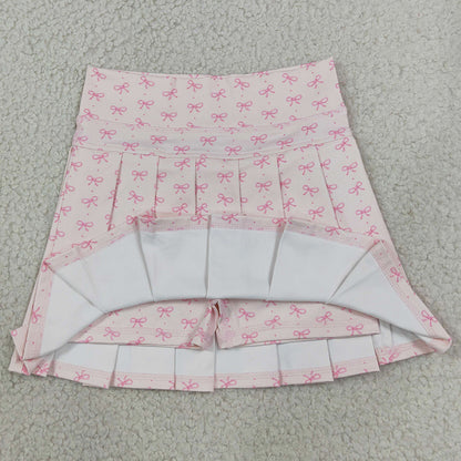 Baby Girls Skirts Pink Bows Polka Dots Yoga Active Pleated Skirt Shorts Bottom GLK0305