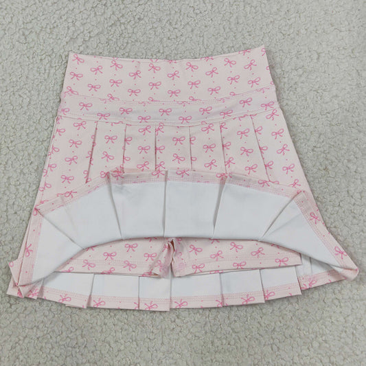 Baby Girls Skirts Pink Bows Polka Dots Yoga Active Pleated Skirt Shorts Bottom GLK0305