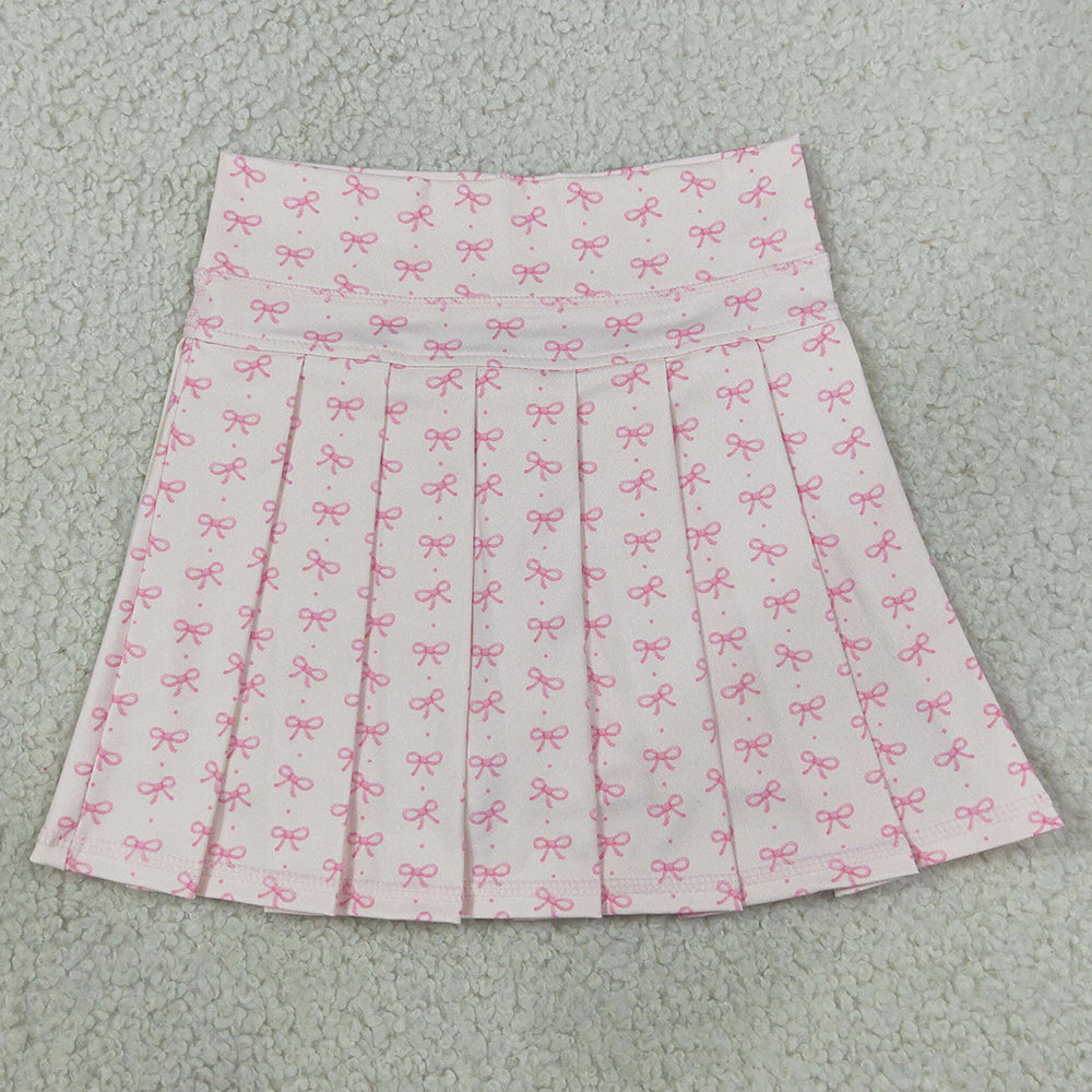 Baby Girls Skirts Pink Bows Polka Dots Yoga Active Pleated Skirt Shorts Bottom GLK0305