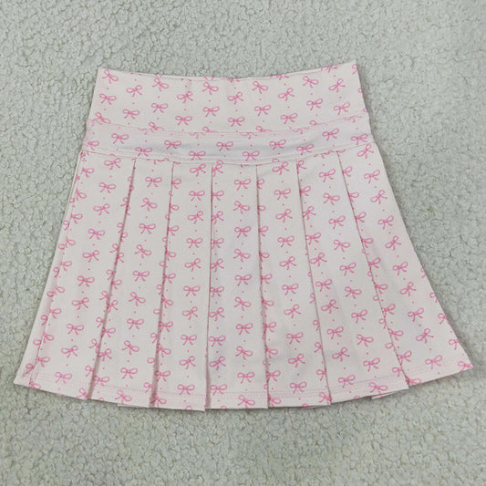 Baby Girls Skirts Pink Bows Polka Dots Yoga Active Pleated Skirt Shorts Bottom GLK0305