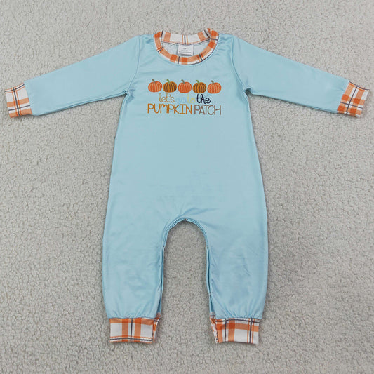 Baby Boys Rompers Long Sleeve Let's Go to The Pumpkin Patch Fall Pant Rompers LR1189