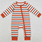 Baby Infant Boys Rompers Orange Stripes Zip Long Sleeve Rompers LR1732