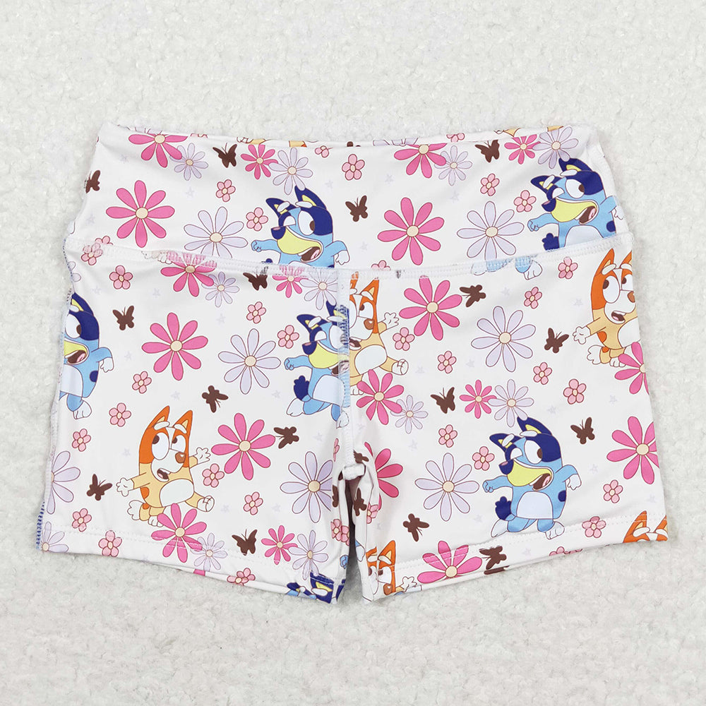 Baby Girls Clothes Blue Dog Flowers Crop Tops Shorts Clothes Sets GSSO0900