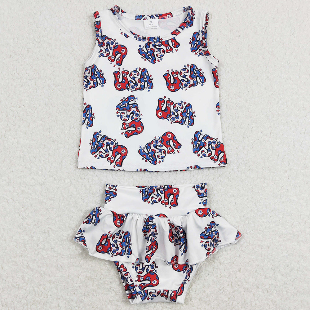 Baby Girls Clothes Bummies Sets USA 4th Of July Bummies Sets GBO0225