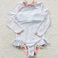 Baby Girls Swimsuits Flowers Stripes One Pieces Swimsuit S0139