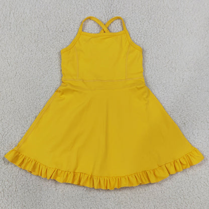 Baby Girls Dress Yellow Athletic Active Wear Knee Length Dresses S0781
