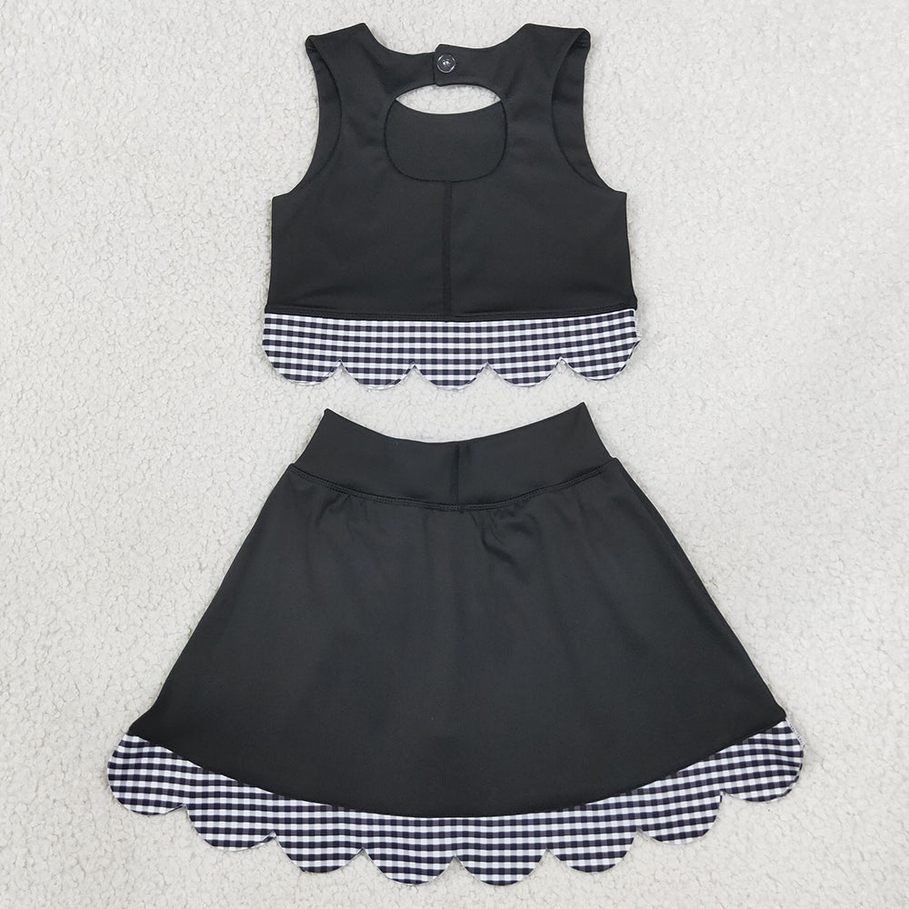 Baby Girls Clothes Sleeveless Vest Top Skirt Shorts Yoga Active Scallop Clothes Sets GSD4176