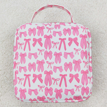 Baby Girls Lunch Boxes Pink Bows Lunch Dinner Picnic Box Bags BA0284 9.2