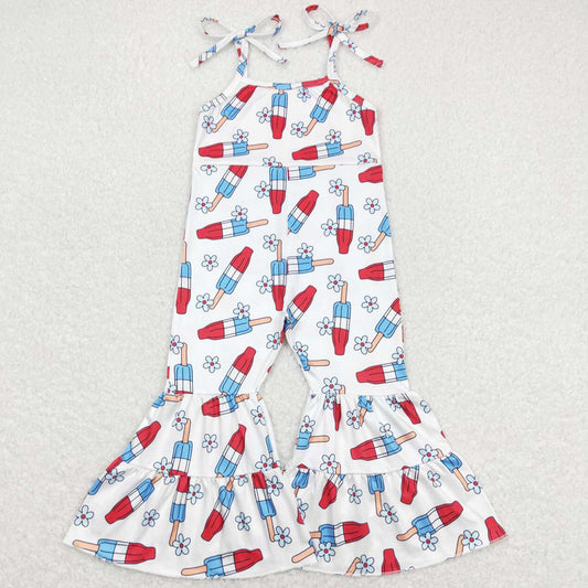 Baby Girls Jumpsuit 4th Of July Popstick Straps Bell Pants Jumpsuits SR0905