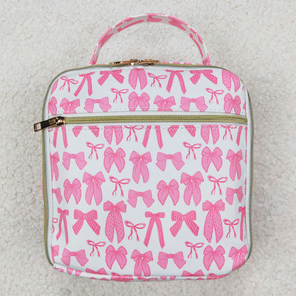 Baby Girls Lunch Boxes Pink Bows Lunch Dinner Picnic Box Bags BA0284 3.22