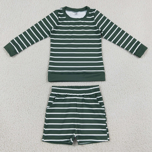 Baby Girls Clothes Green Long Sleeve Shirt Top Short Yoga Active Clothes Set GLS0128