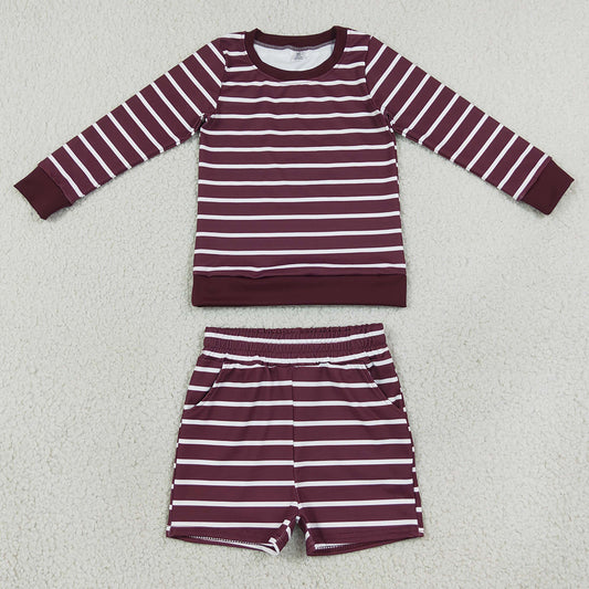 Baby Girls Maroon Long Sleeve Shirt Top Short Yoga Active Clothes Set GLS0130