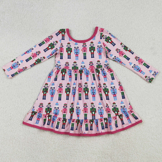 Baby Girls Dress Christmas Pink Soldiers Knee Length Dresses GLD1280 9.6