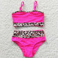 Baby Girls Swimsuit Hotpink Leopard 2 pieces Swimsuits S0138