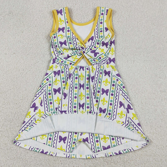 Baby Girls Dress Mardigras Anchors Bows Stripe Yoga Shorts Knee Length Dresses GSD2947 12.22