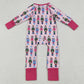 Baby Girls Rompers Christmas Soldiers Pink Zipper Footie Rompers LR2598 9.6