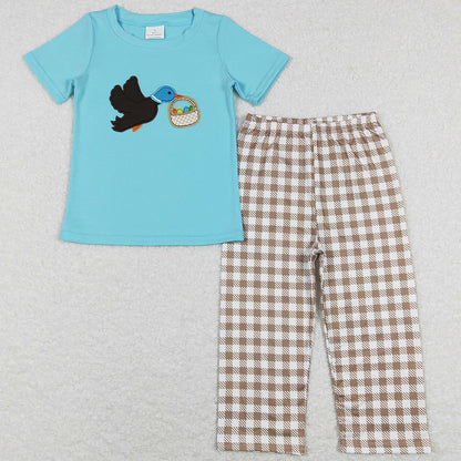 Baby Boys Clothes Easter Duck Eggs Top Bottom Pants Sibling Girls Sets BSPO0216