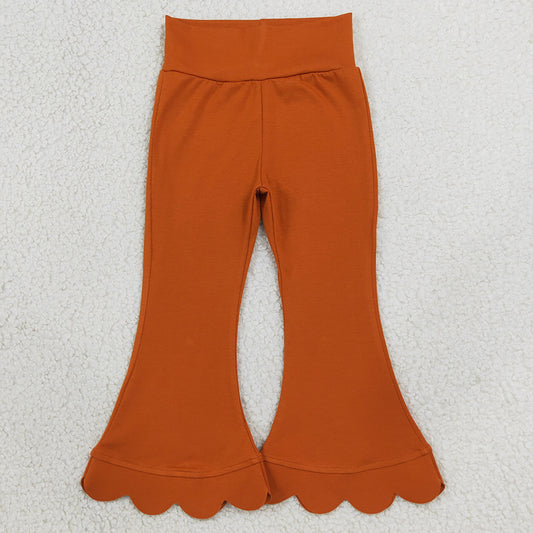 Baby Girls Pants Orange Scallop Bell Bottom Pants P1083