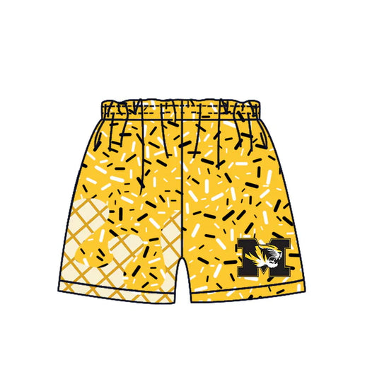 Preorder MOQ 5  M yellow ice cream sprinkle boys team shorts 8.20