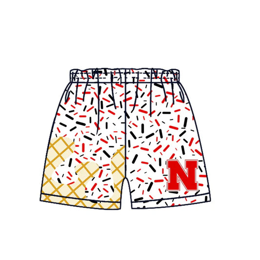 Preorder MOQ 5 pcs N red ice cream sprinkle boys team shorts 8.20