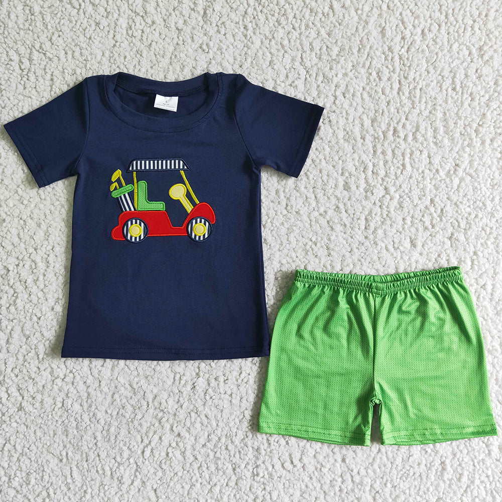 Wholesale Baby Boy Clothes Cotton Embroidery Boys Summer Clothing Outfit BSSO0030