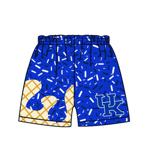 Preorder MOQ 5 pcs U K blue ice cream sprinkle boys team shorts 8.20