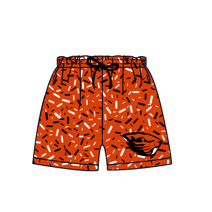Preorder (moq 5)Baby Boys Orange Eagle Drip Team Shorts Bottom 6.27