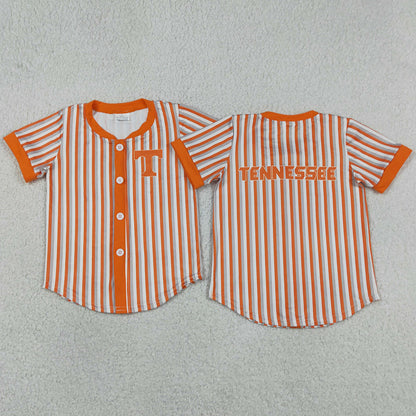 Baby Boys Clothes Orange Stripe Tennessee Team Button T-shirts Top BT1747