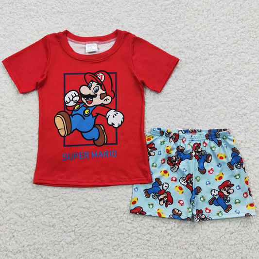 Baby Boys Clothes Summer Red Shirt Shorts Clothes Sets BSSO0259