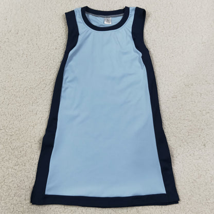 Baby Girls Dress Sleeveless Navy Blue Yoga Active Knee Length Dresses GSD4256