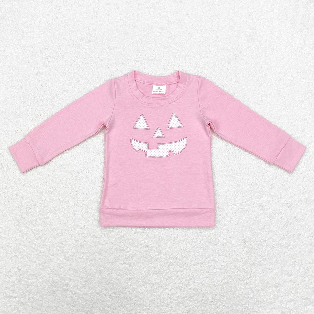 Baby Girls Clothes Tops Halloween Pink Face Long Sleeve Tee Shirts Tops GT0717