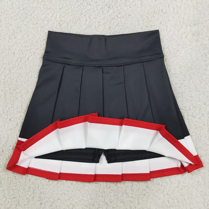 Baby Girls Black Red Stripe Yoga Active Pleated Skirt Short Bottoms GLK0320