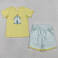 Baby Girls Clothes Embroidery Church Cross Tunic Checked Ruffle Shorts Easter Clothes Sets GSSO2966 1.5