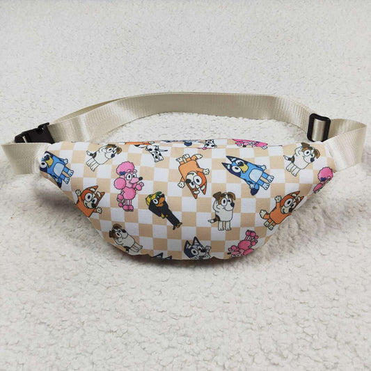 Baby Girls Bags Dogs Checkered Small Fanny Bags BA0192