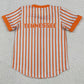 Baby Boys Clothes Orange Stripe Tennessee Team Button T-shirts Top BT1747