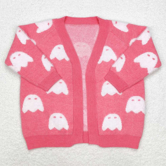 Baby Girls Sweater Fall Pink Ghost Pumpkins Halloween Long Sleeve Sweaters GT0650