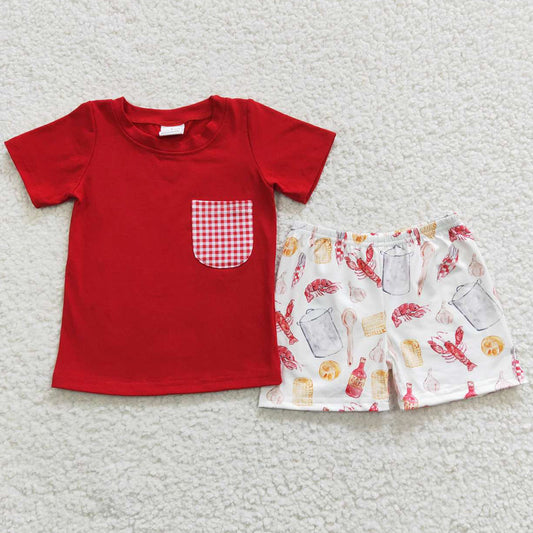 Baby Boys Clothes Crawfish Summer Shorts Sets BSSO0250