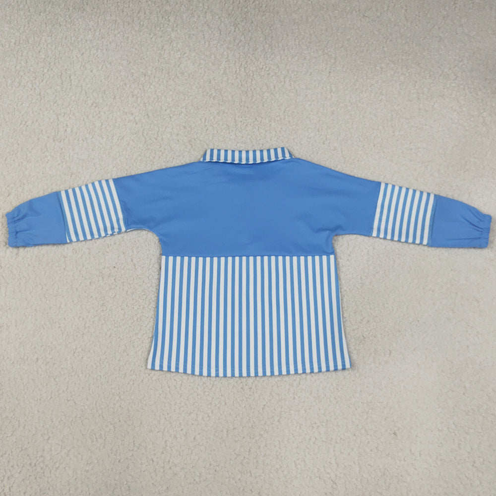Baby Girls Blue Stripe Yoga Active Zip Pullovers Tops GT1716