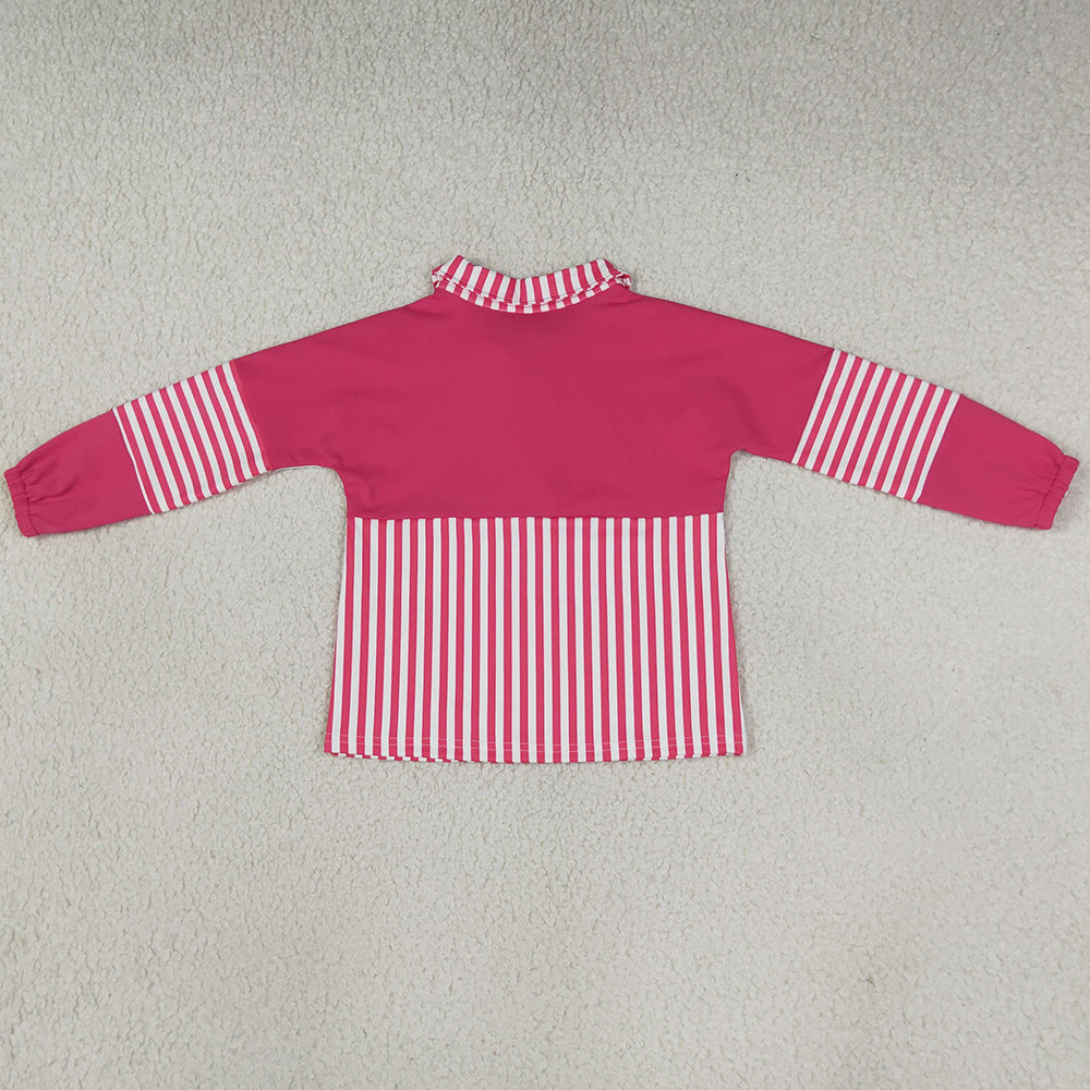 Baby Girls Clothes Long Sleeve Pink Stripe Yoga Active Zip Pullovers Top GT1715