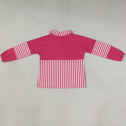 Baby Girls Clothes Long Sleeve Pink Stripe Yoga Active Zip Pullovers Top GT1715